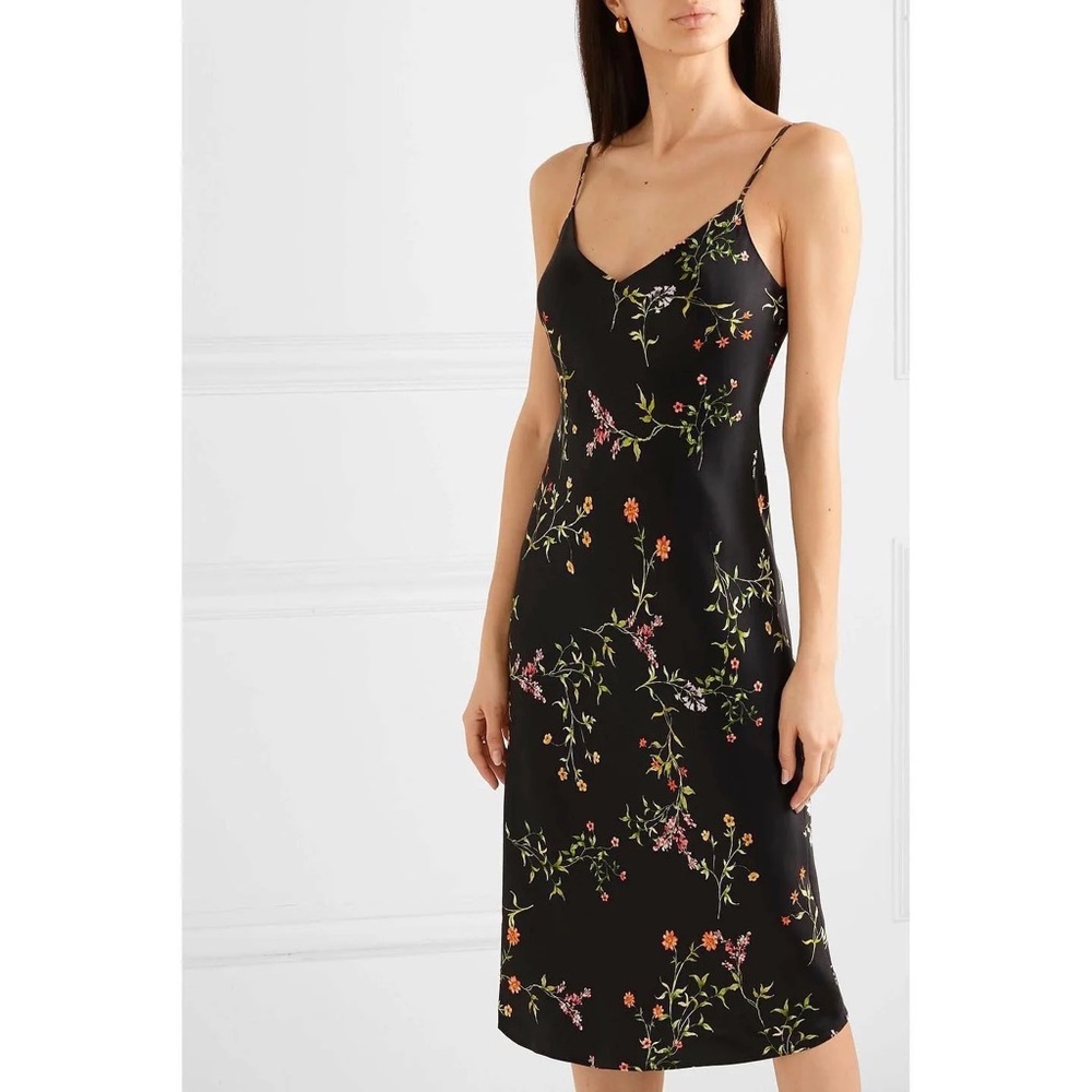 L’AGENCE FLORAL SILK SLIP DRESS